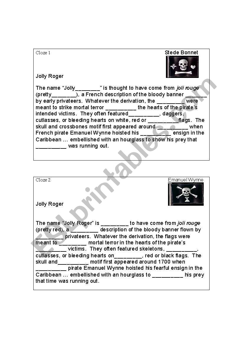 Pirates - Jolly Roger Cloze  Barrier activity