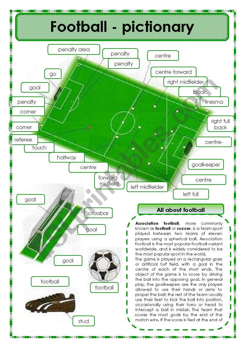 Football - pictionary worksheet