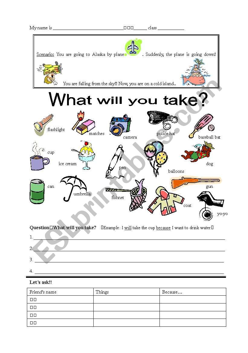 Vacation worksheet