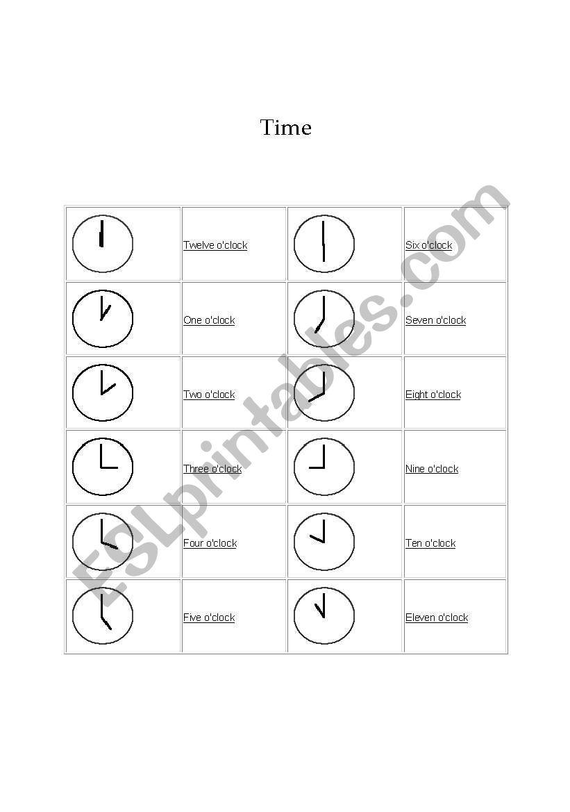 time worksheet