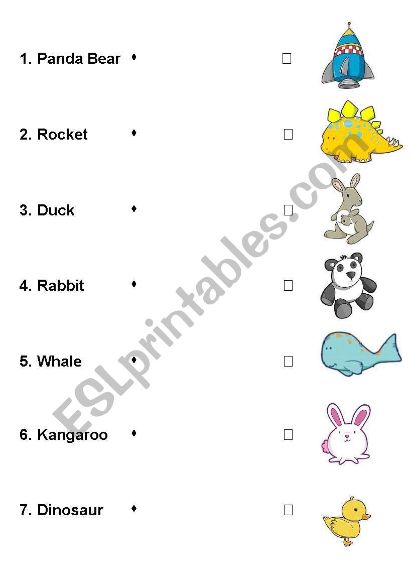 Animals Matching worksheet