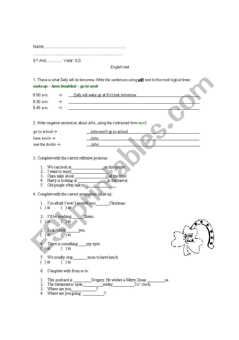 future with will worksheet