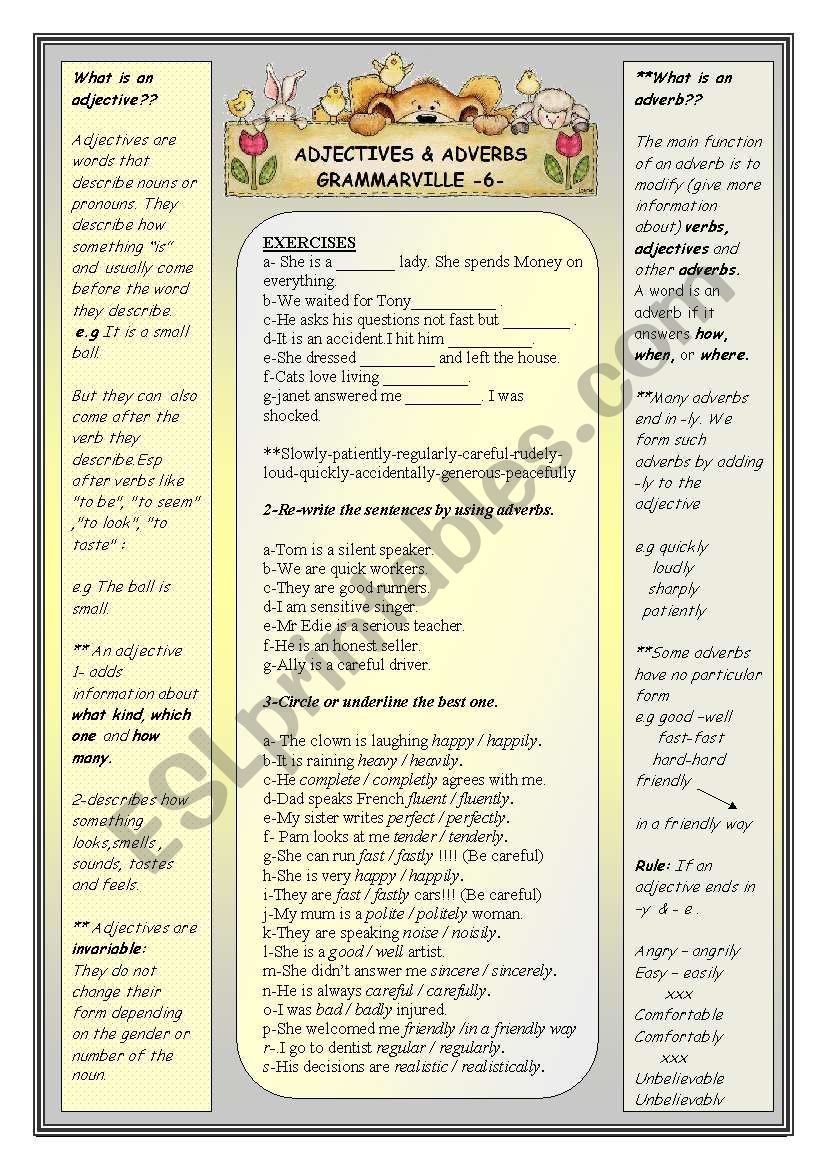 Grammarville 6 - Adjectives & Adverbs