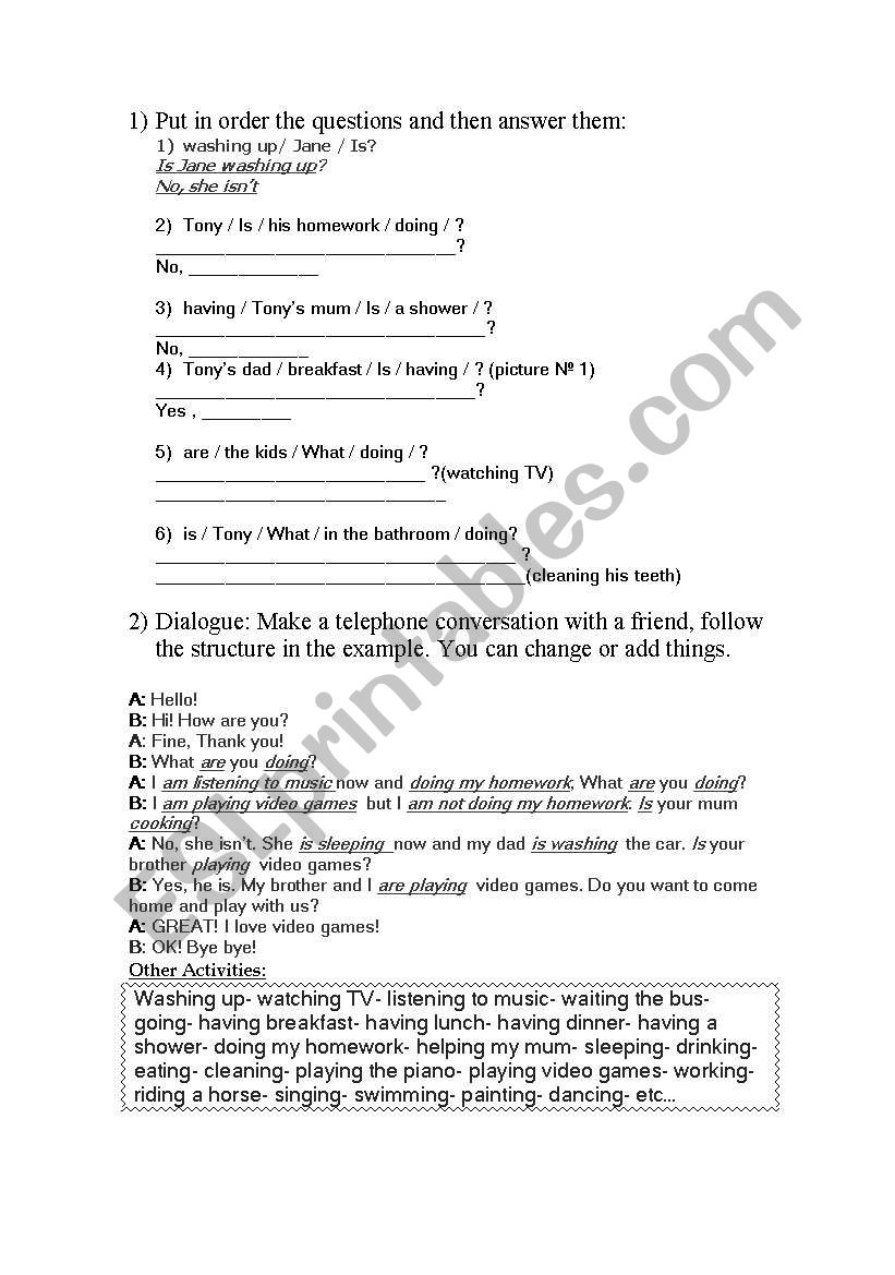 Present Continuous Interrogative