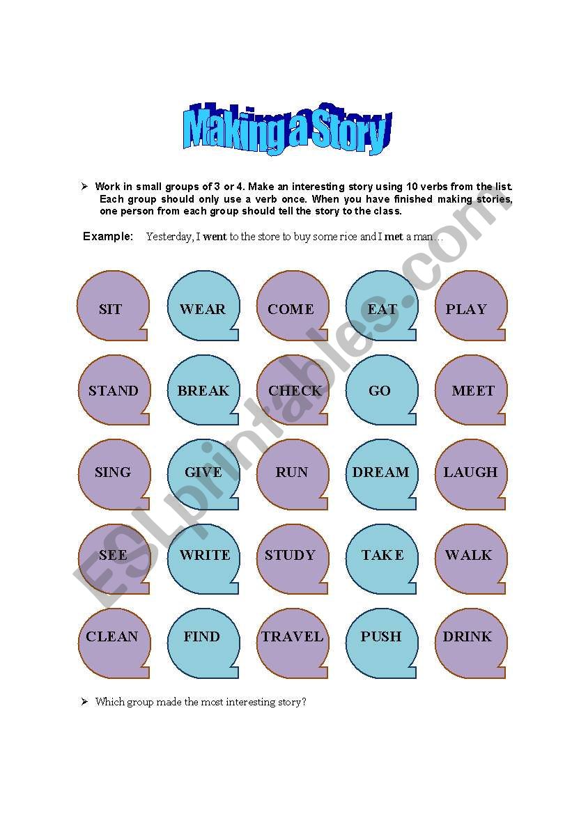 making a story worksheet