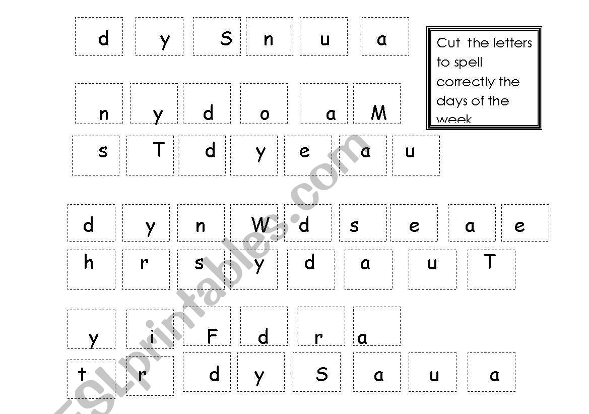 Days of the Week worksheet
