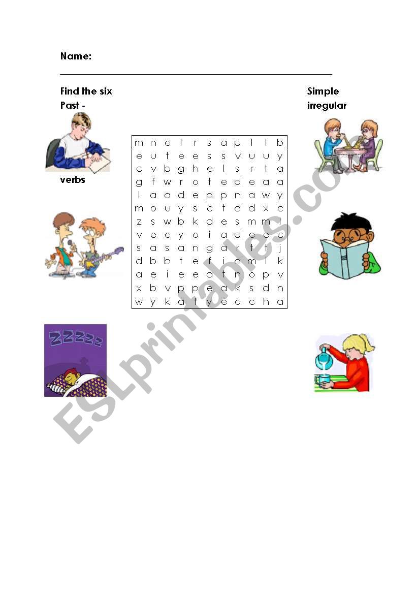 Simple Past irregular verbs Crossword