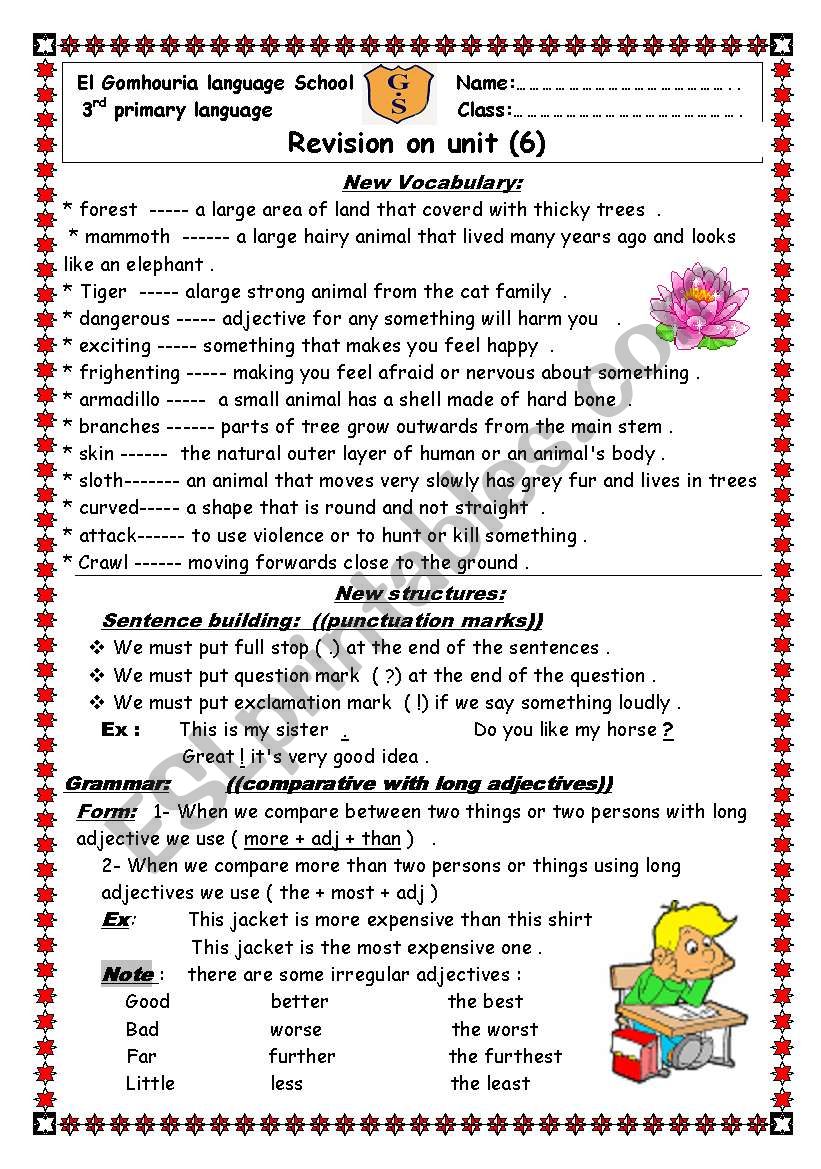 revision sheets on unit 6macmillan 3