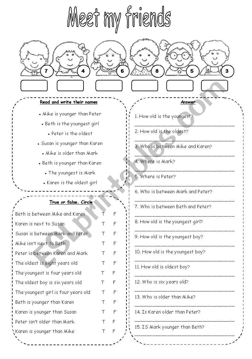 MEET MY FRIENDS (1) worksheet