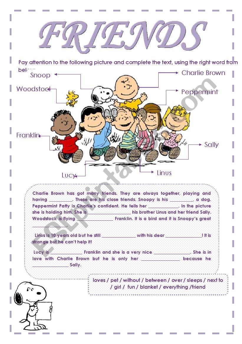 Charlie BrownÂ´s friends ( two pages)