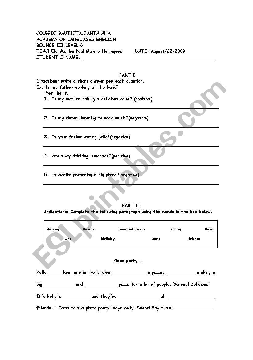 ELEMENTARY LEVEL FOR KIDS worksheet