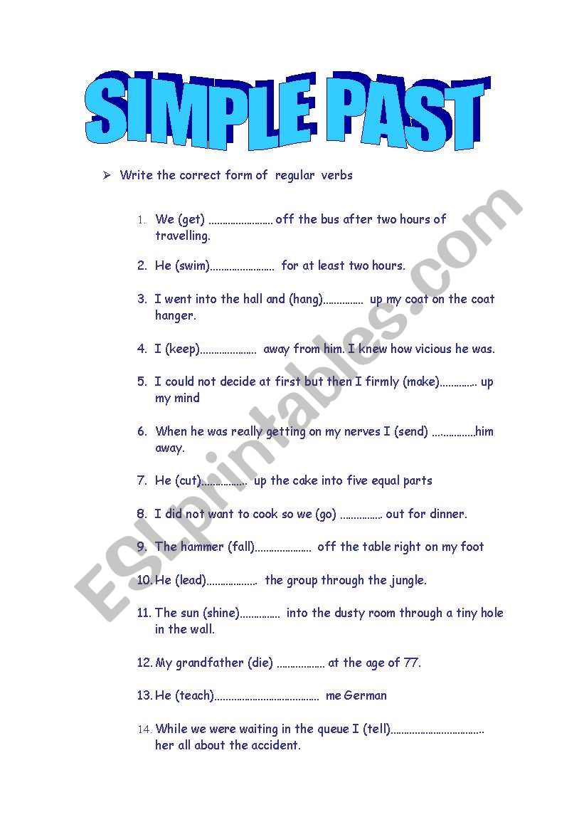 SIMPLE PAST worksheet