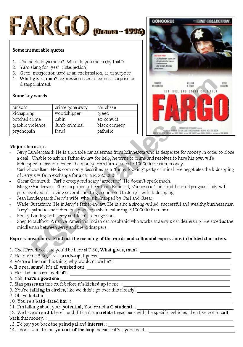 Fargo worksheet