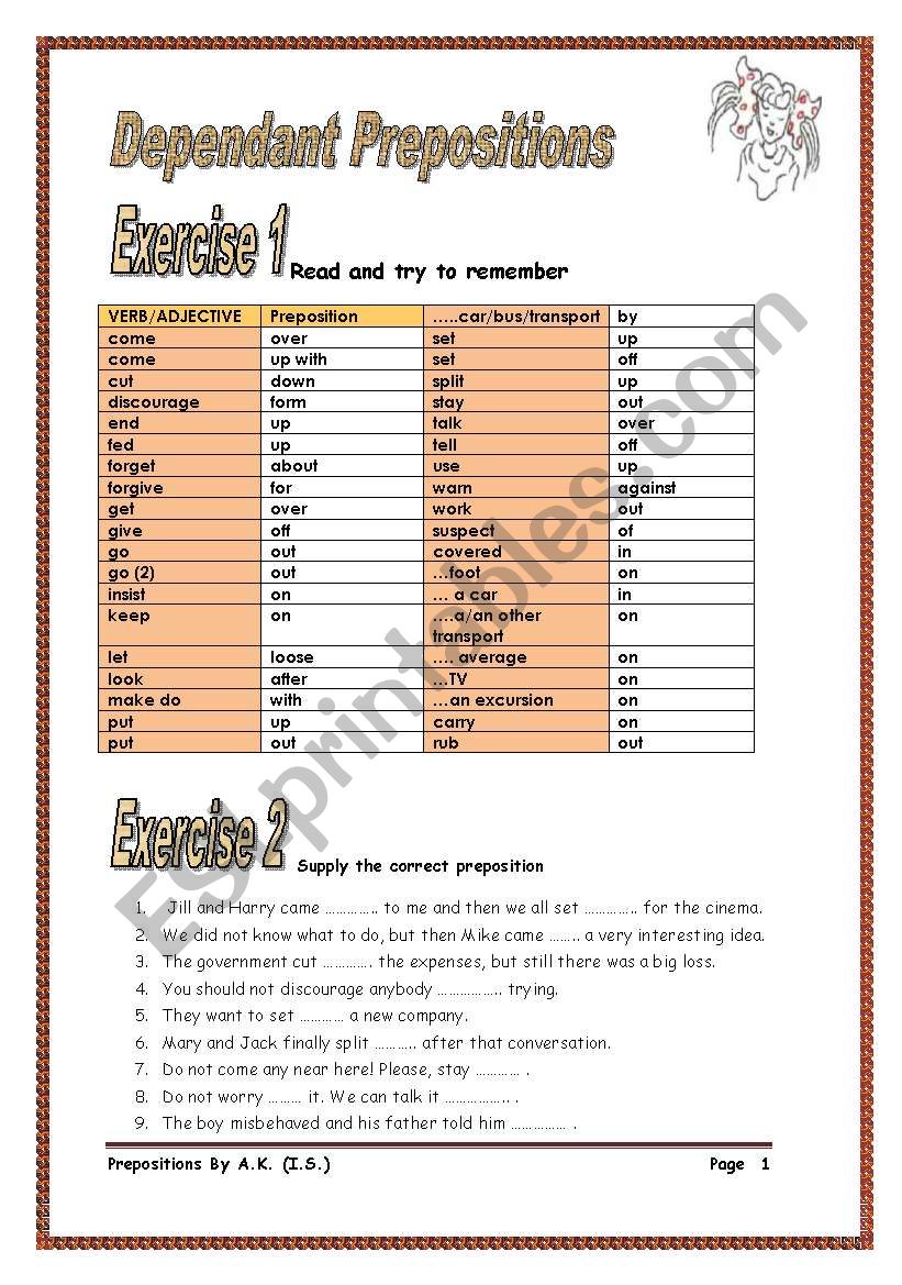 4 pages/4 exercises/113 sentences to practice Prepositions 