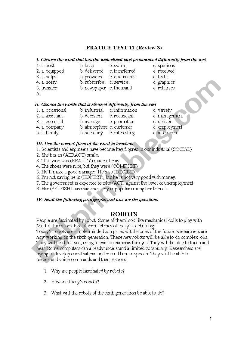 englis11 worksheet
