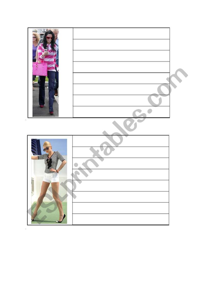 Describing Clothing Activity worksheet