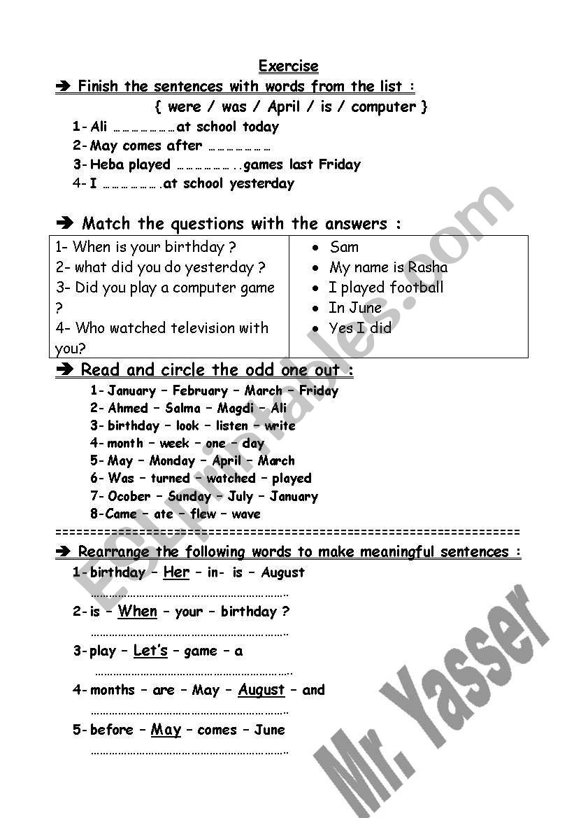 simple drills  worksheet