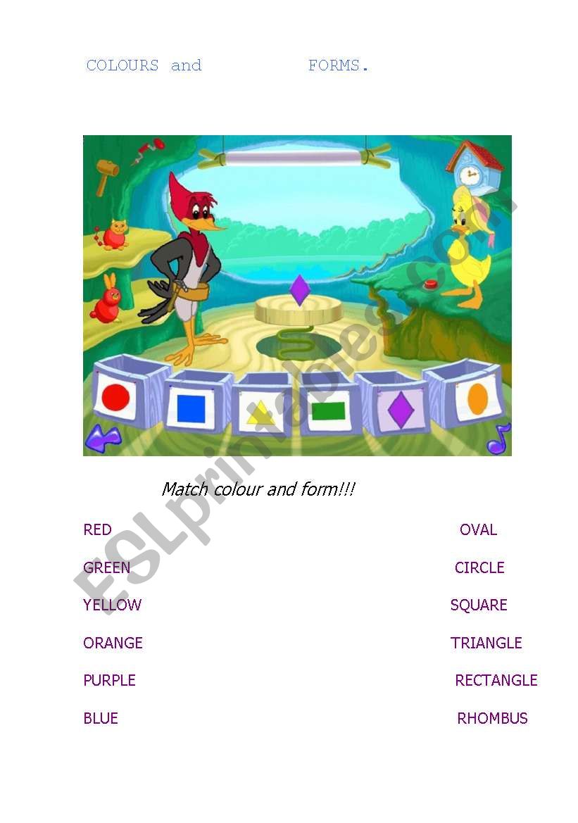 Colours and forms worksheet
