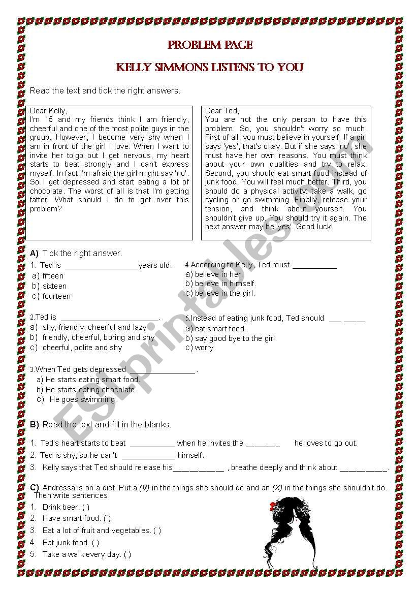 Problem Page worksheet