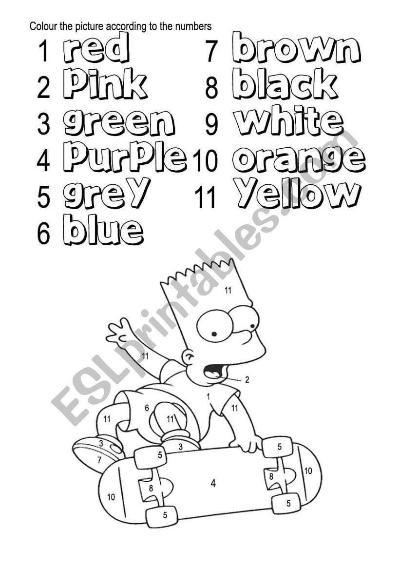 colors  worksheet