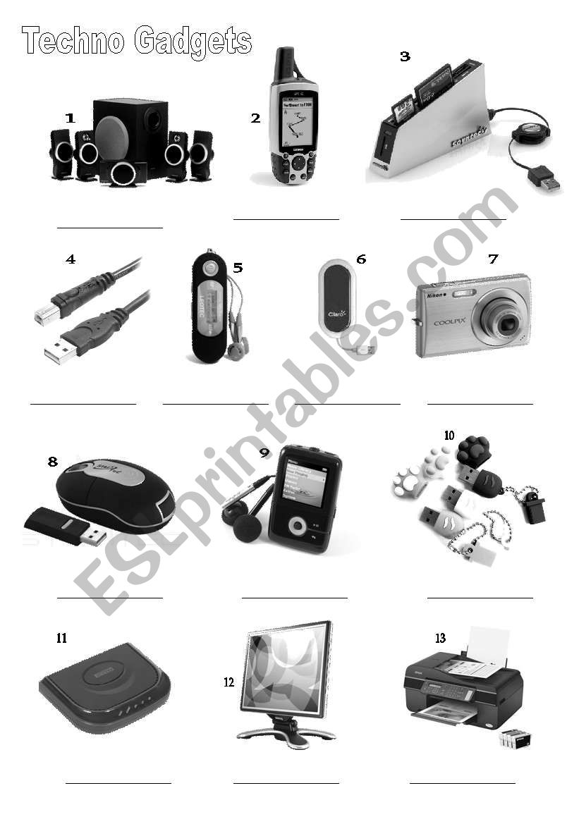 new techno gadgets worksheet