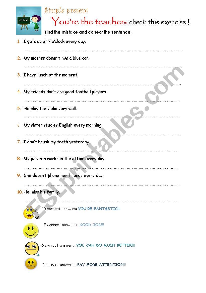 simple present worksheet