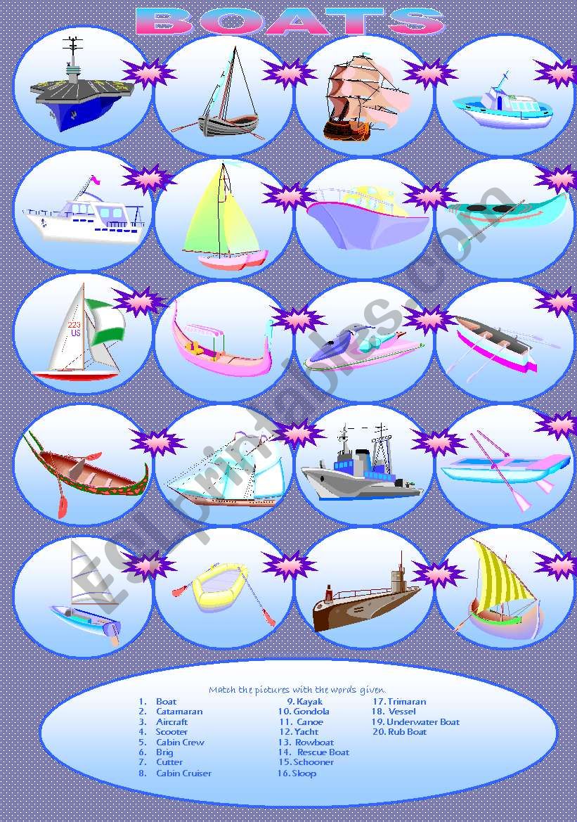 BOATS MATCHING  worksheet