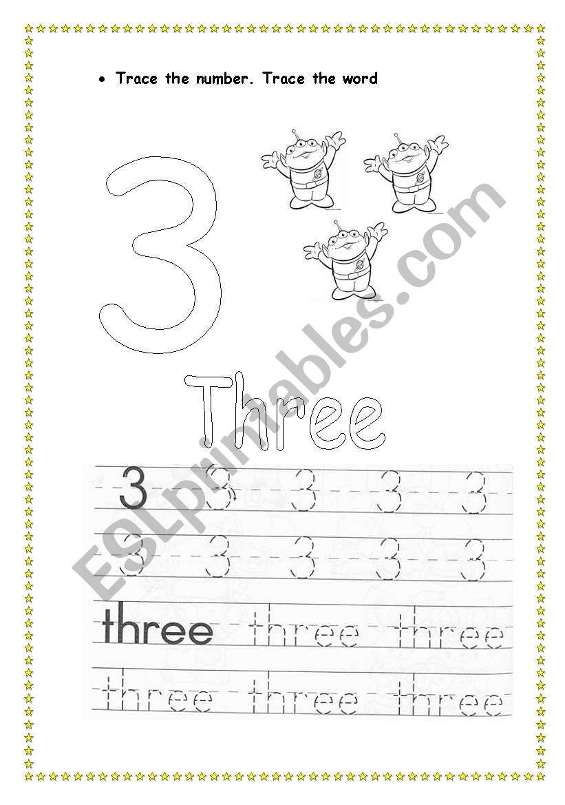 three worksheet