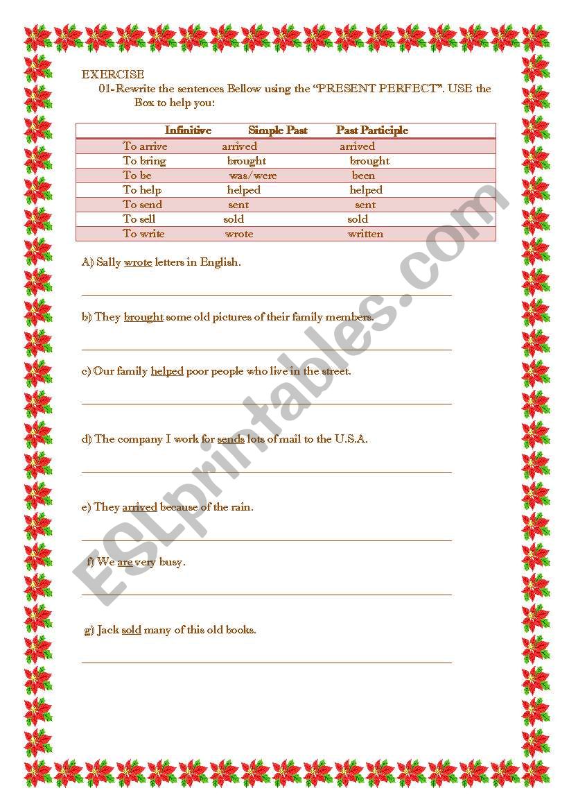 Present Perfect worksheet