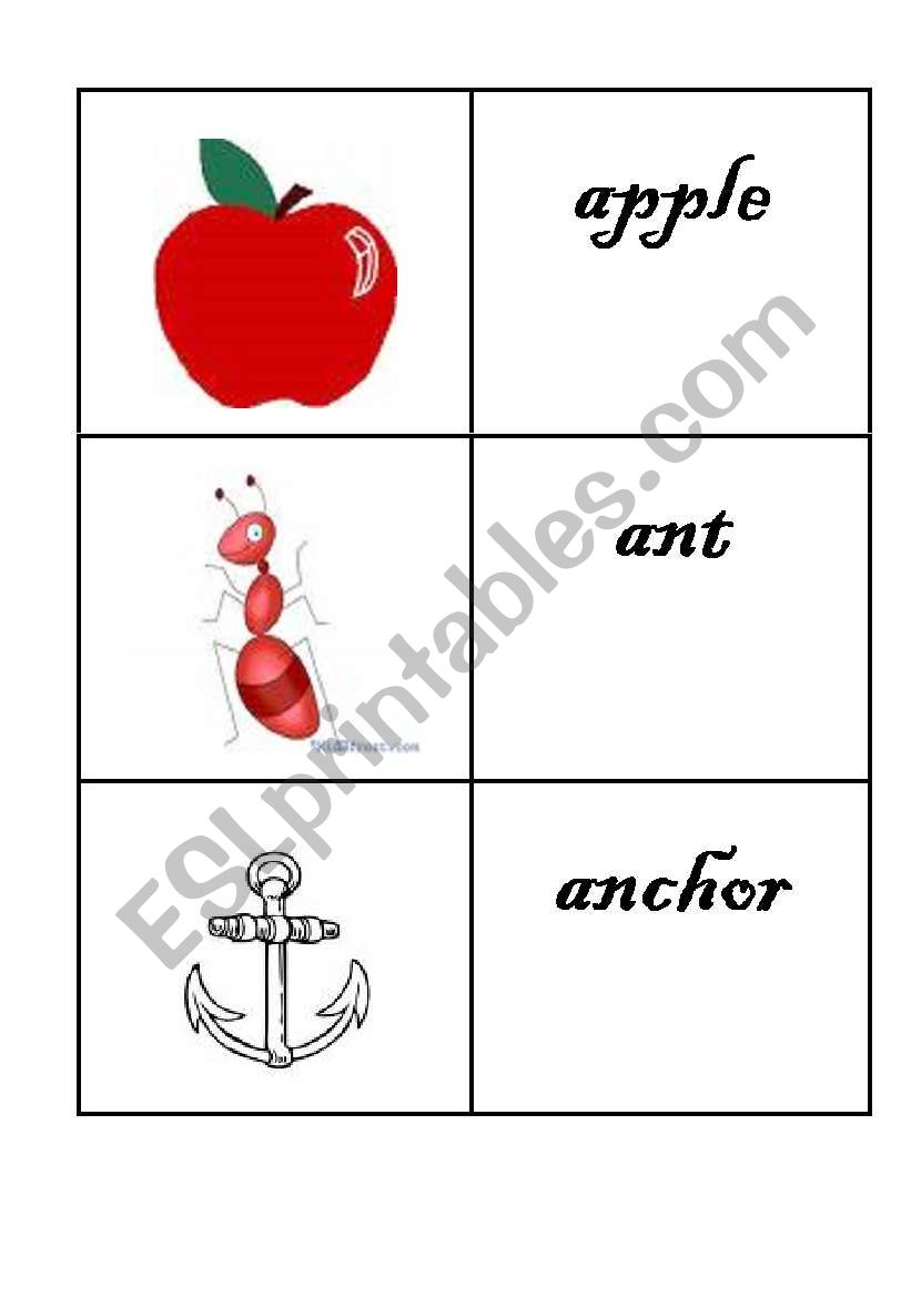 Phonetic Flashcards - Letter A (1)