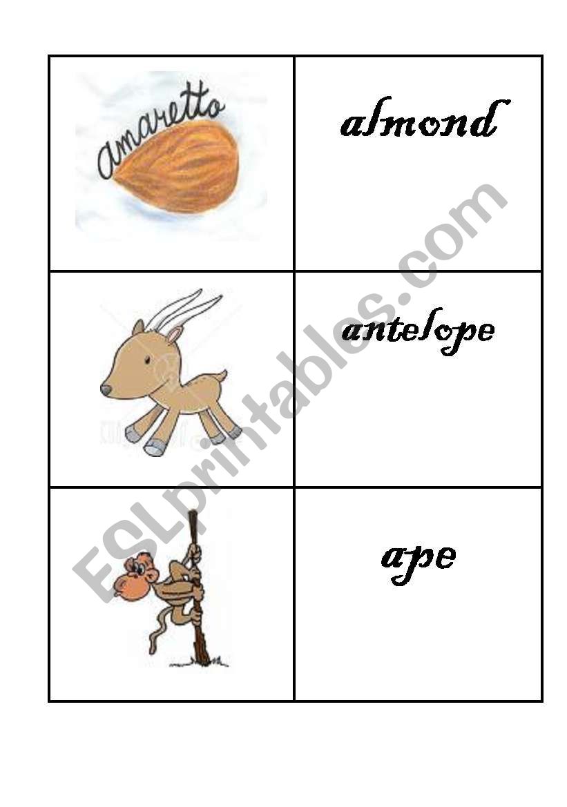Phonetic Flashcards - Letter A (2)