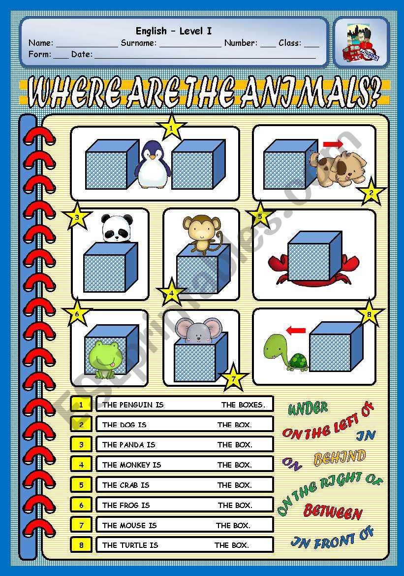 WHERE ARE THE ANIMALS? worksheet