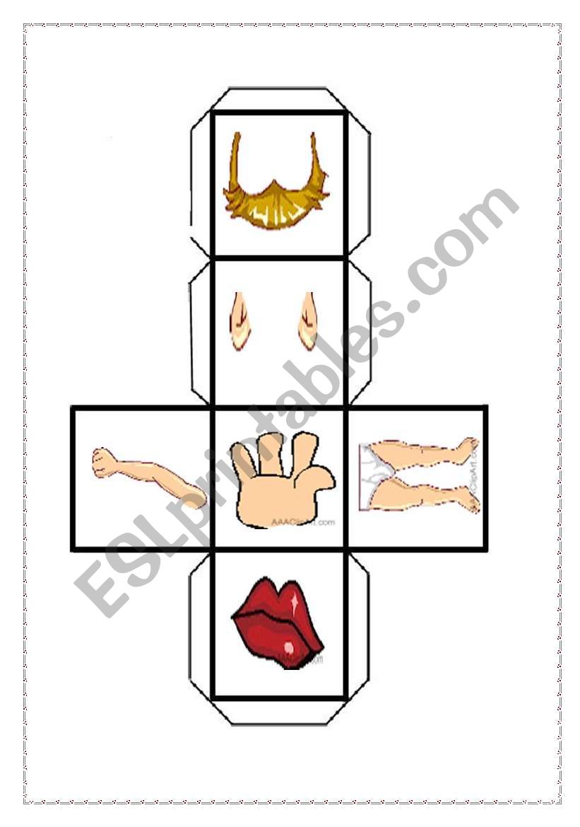 Body dice worksheet