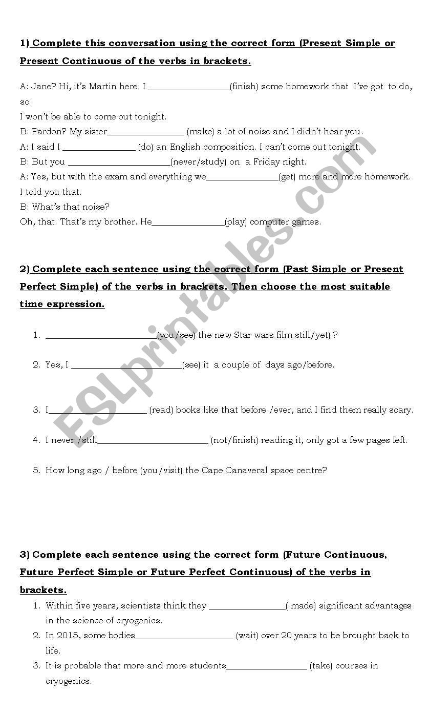 Use of english activities worksheet