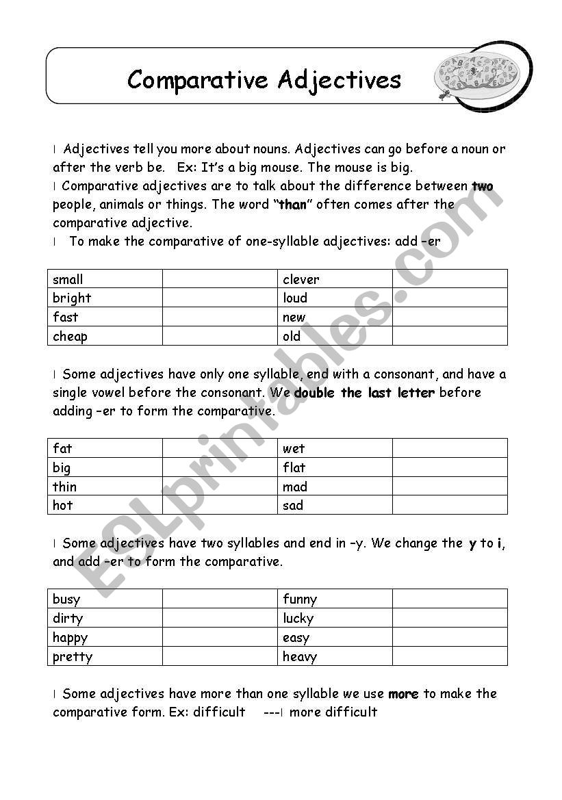 comparative superlative handout