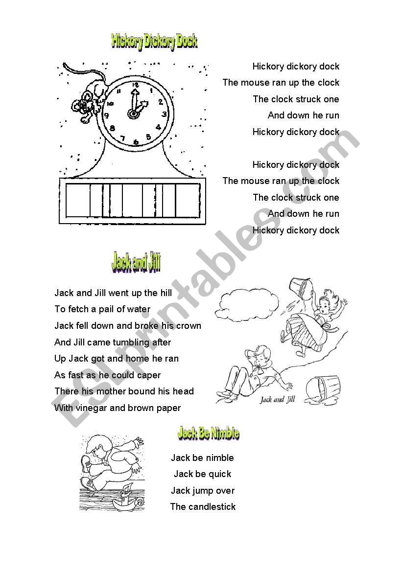 Hickory dickory dock - SONG  worksheet