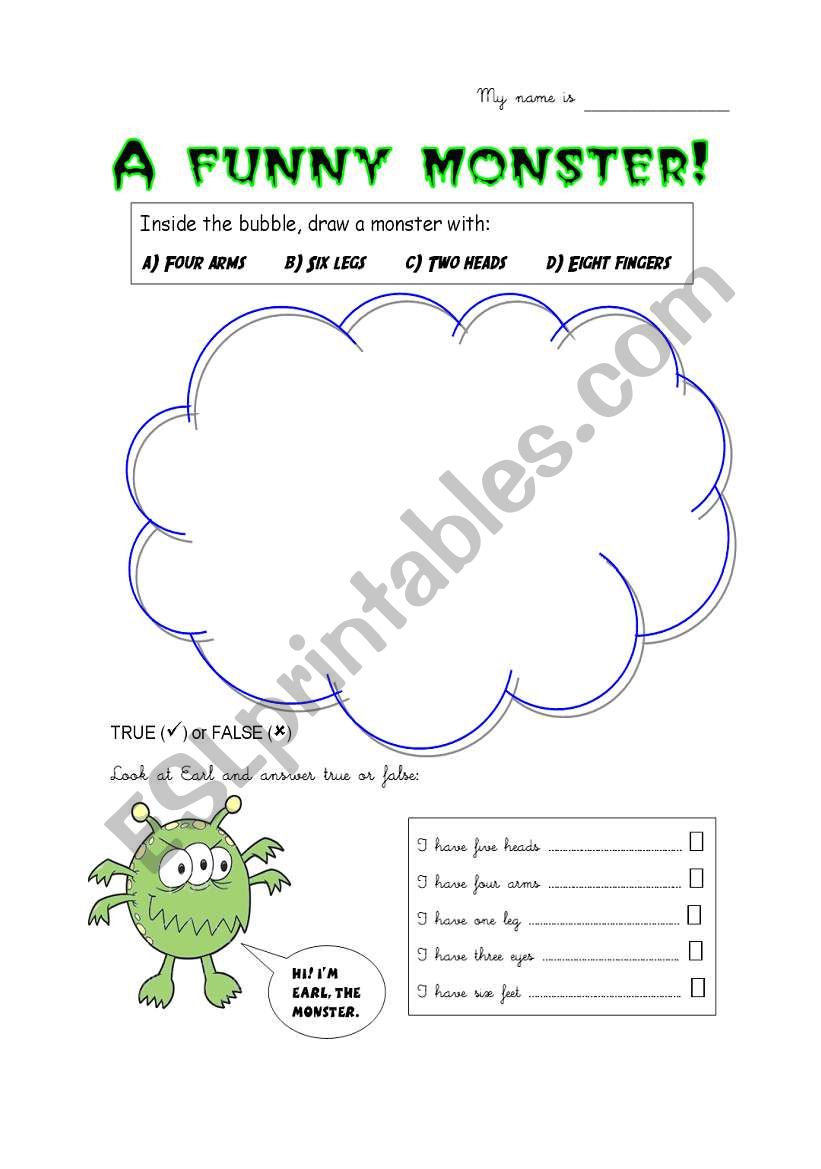 Parts of the body worksheet