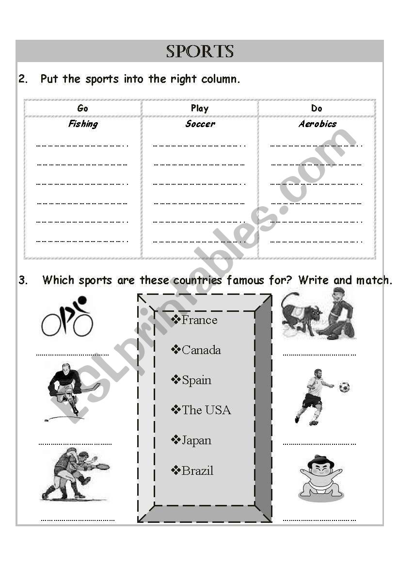 Do /Go / Play + Sports - Part 2 + keys - grey scale