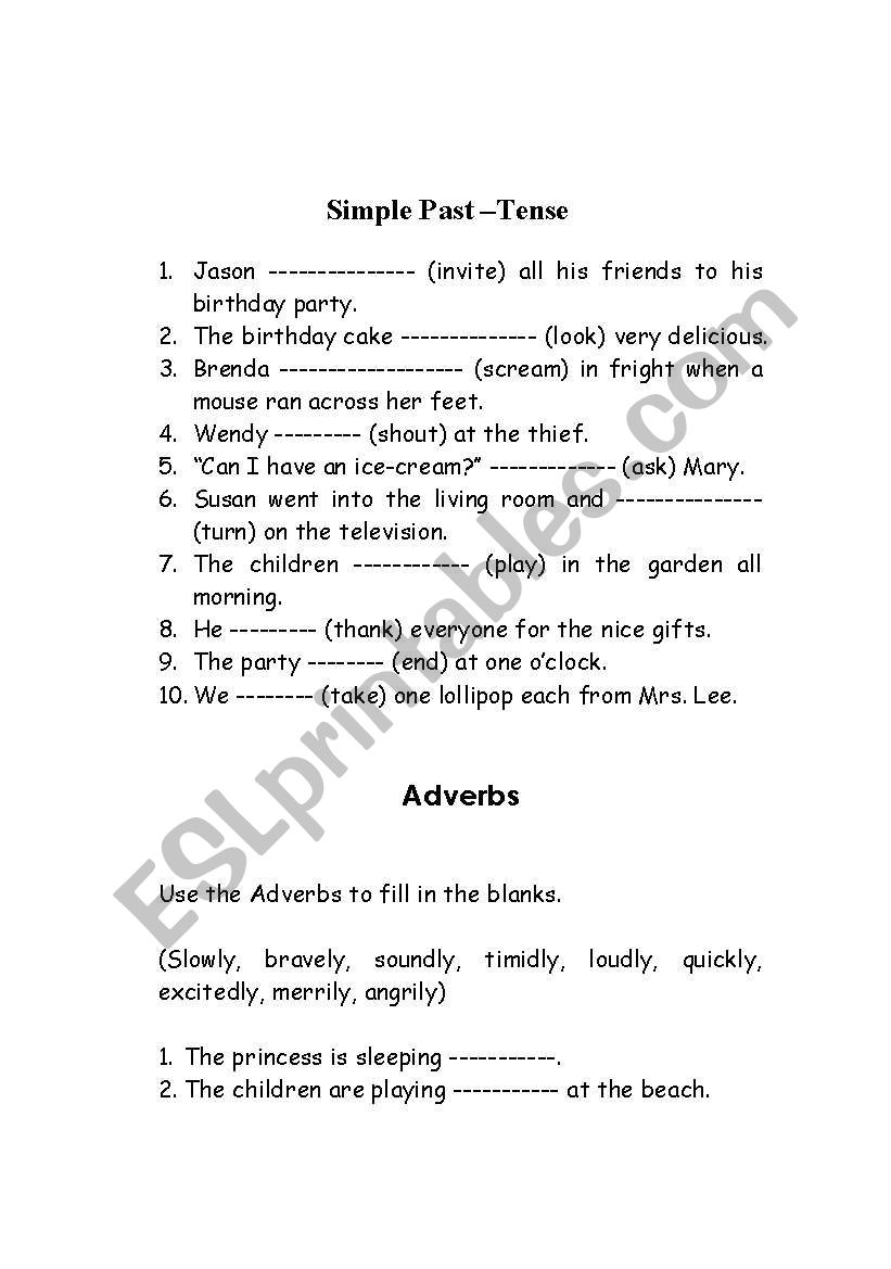 Simple Past worksheet