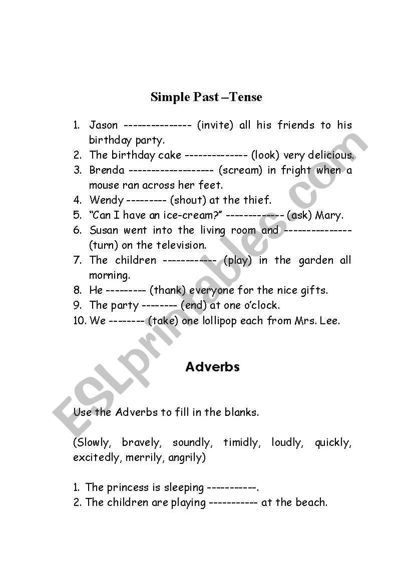 Simple Past worksheet