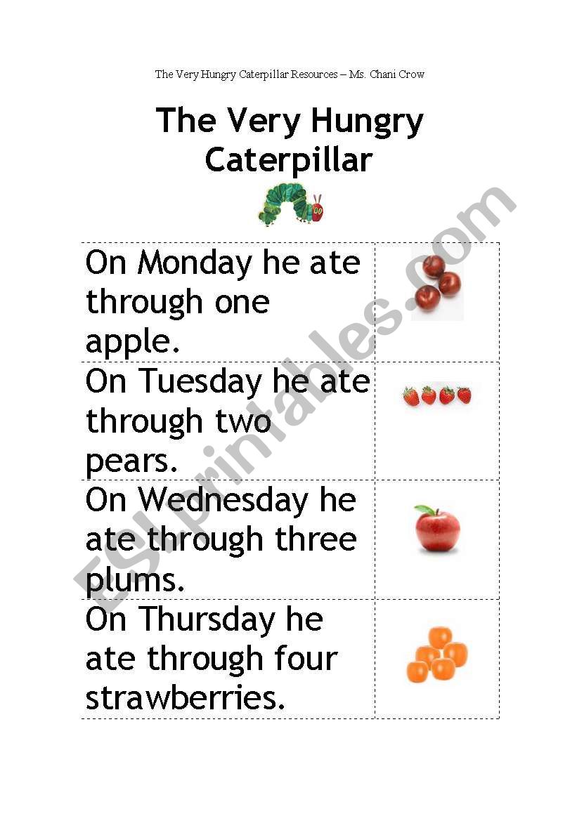 The Very Hungry Caterpillar- cut and paste activity