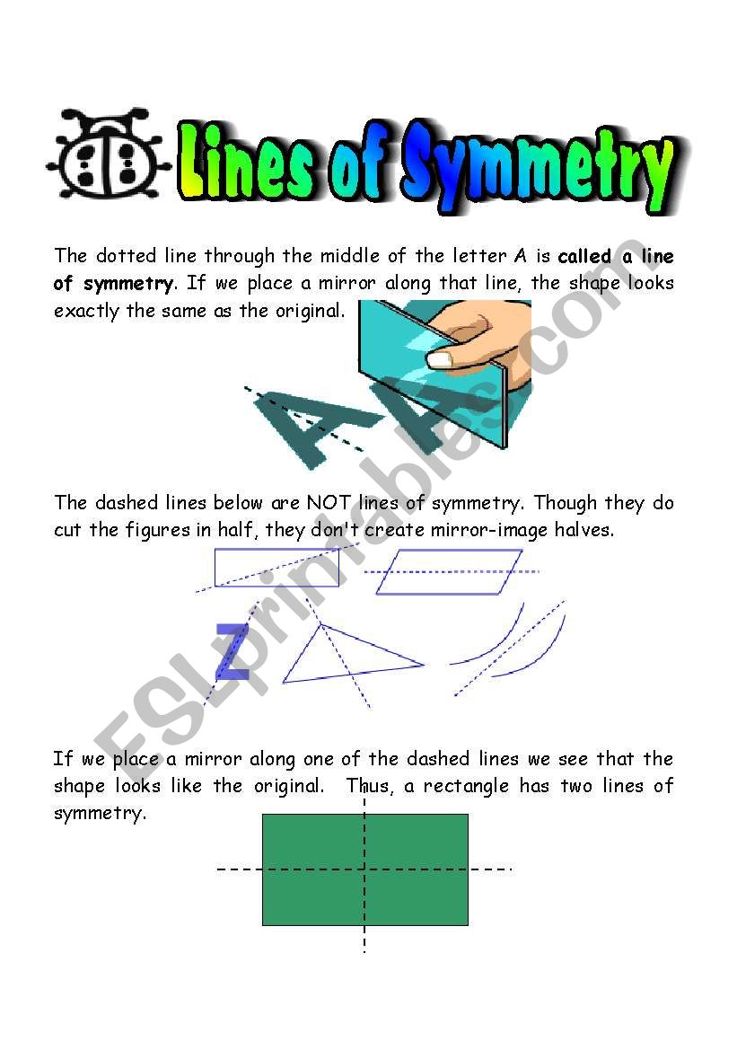 Lines of Symmetry worksheet