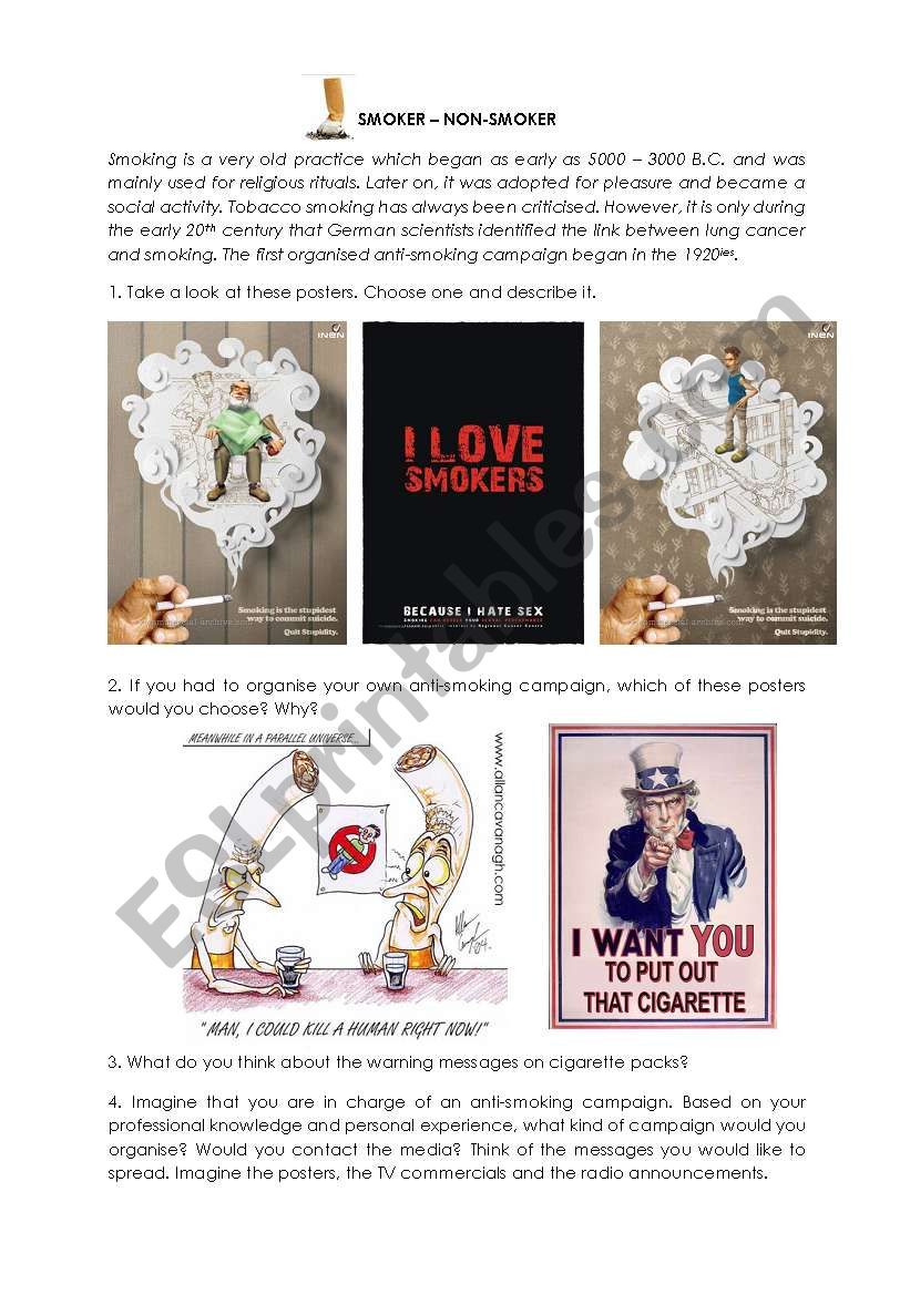 Smoker - Non-Smoker worksheet