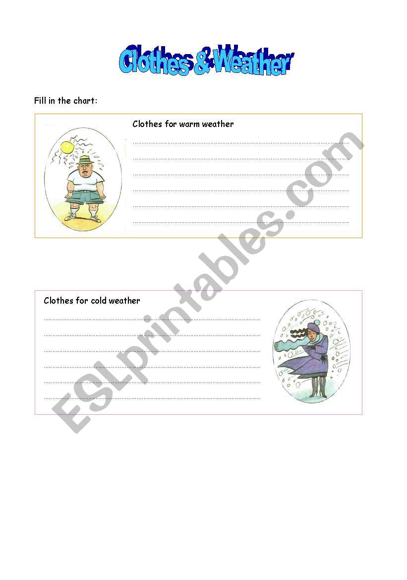 Clothes & Weather worksheet
