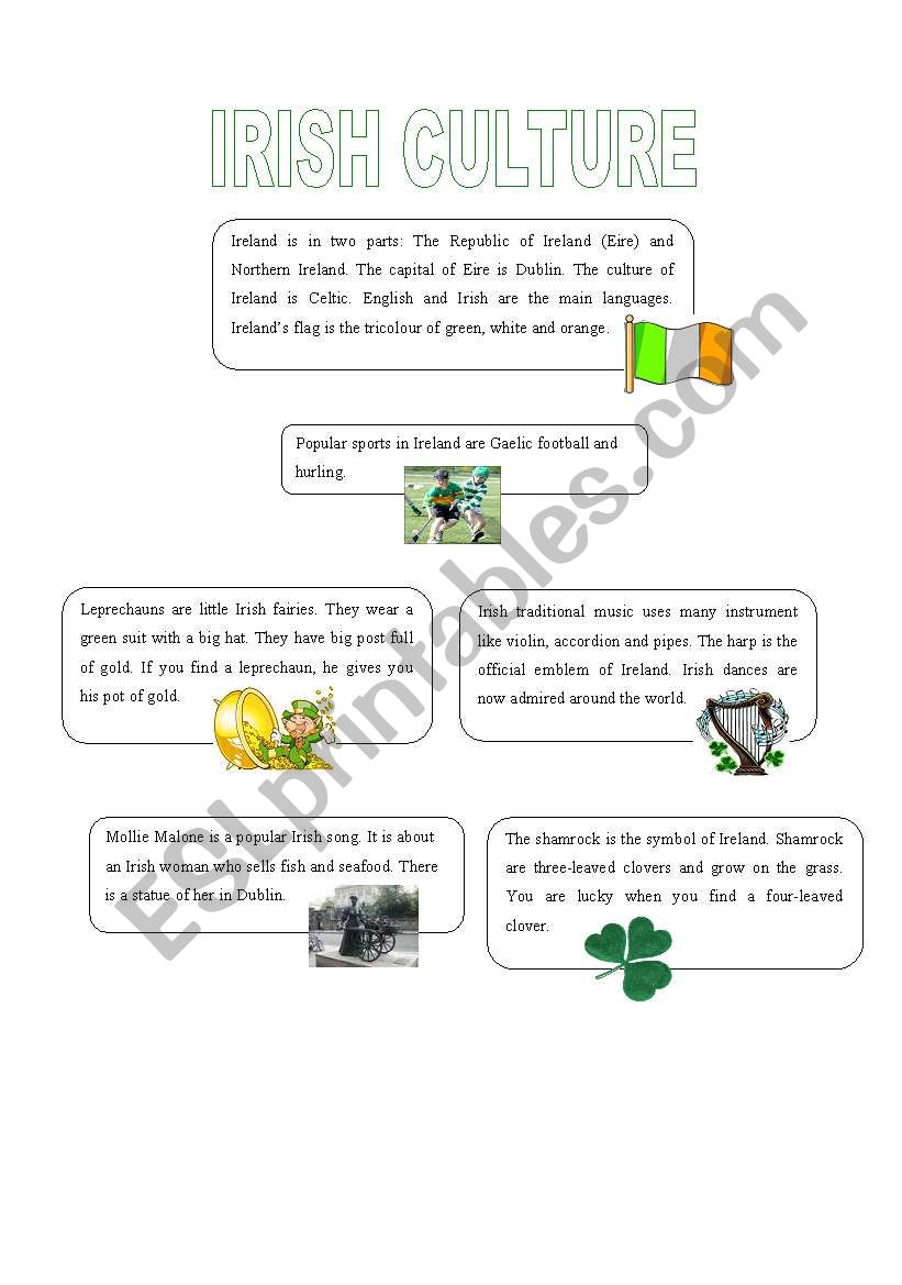 Irish Culture worksheet