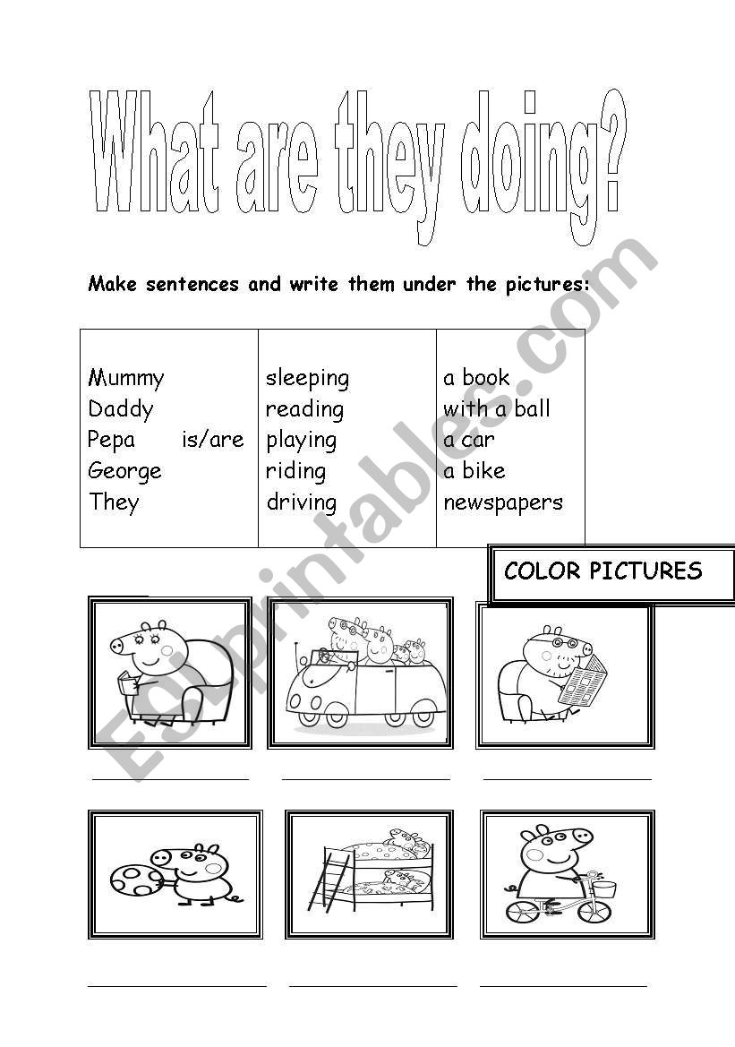 present continuous worksheet