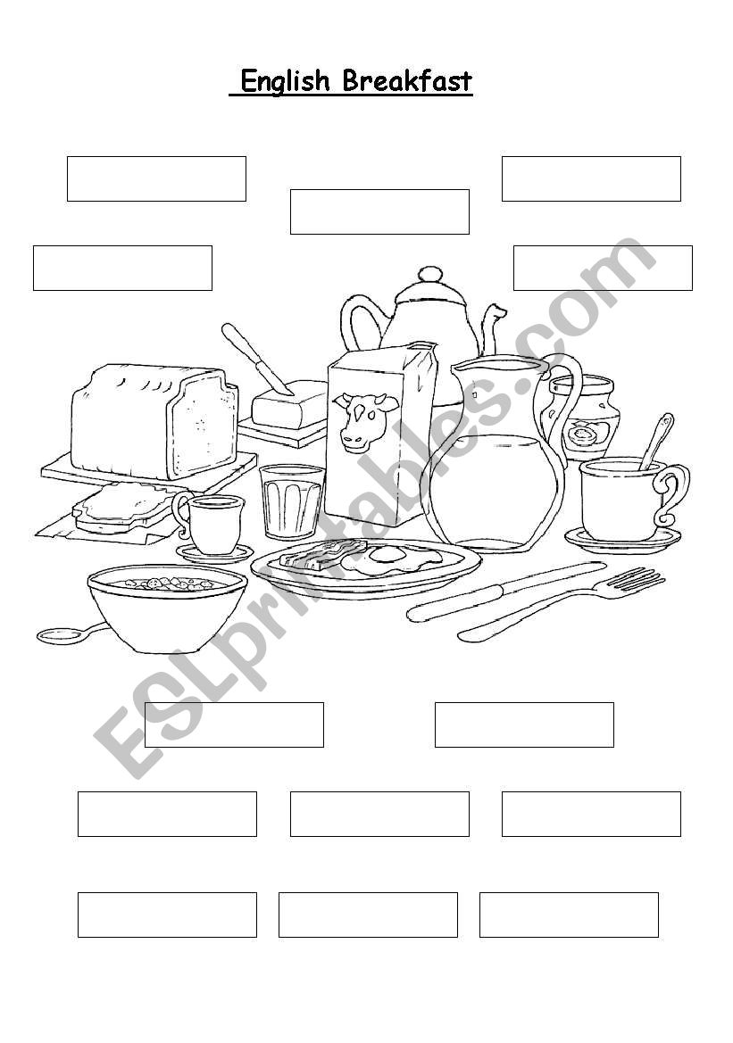 breakfast worksheet