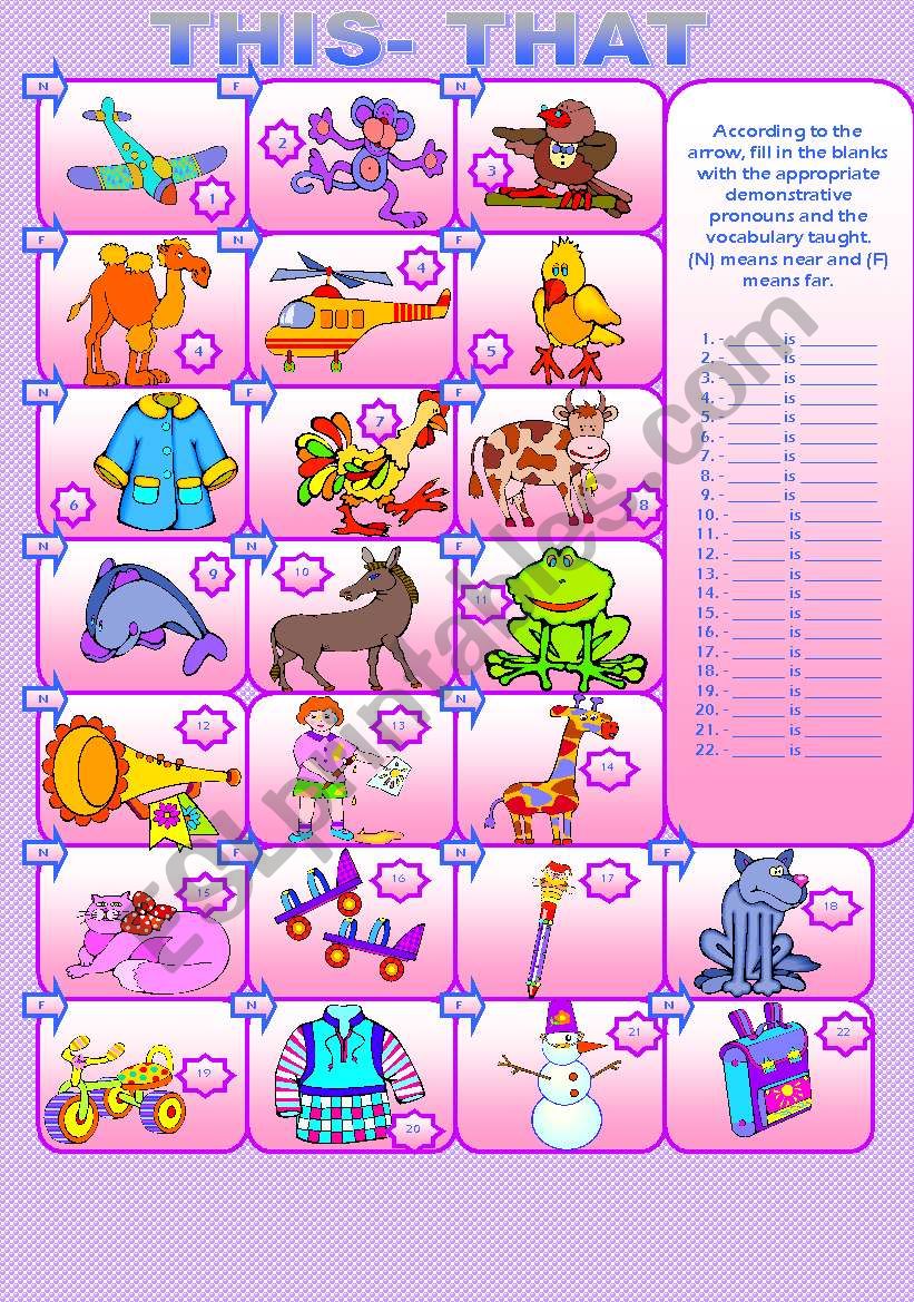 THIS - THAT  worksheet