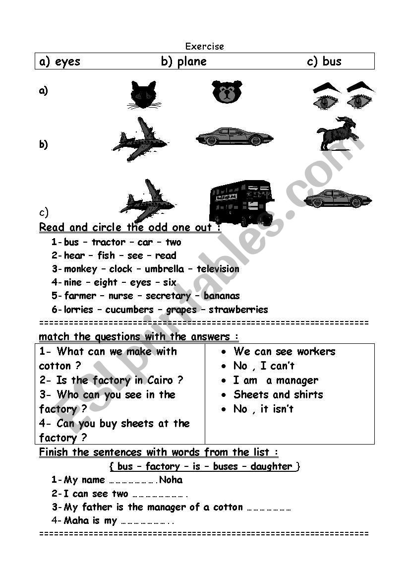 simple drills  worksheet