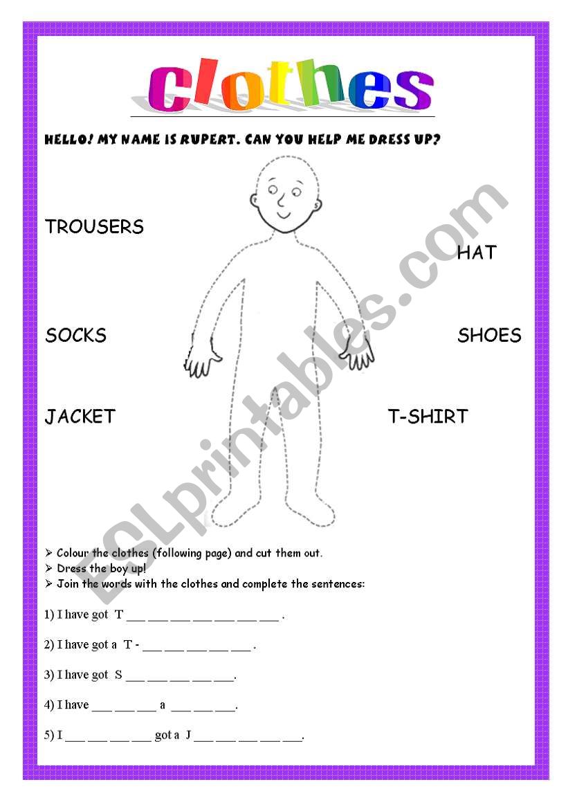 Clothes worksheet